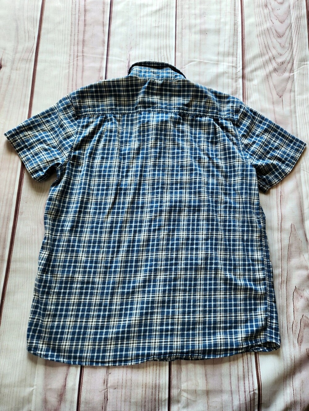 Carhartt "Rugged Flex Relaxed Fit Lightweight Short Sleeve Plaid Shirt" Blue L - Picture 6 of 11